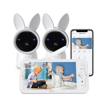 ARENTI Baby Monitor with 2 Cameras, 2K Smart Baby Camera with 5'' Upgraded Wirel