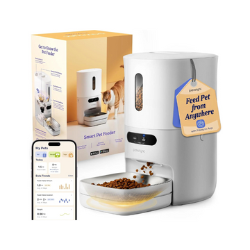 Automatic Cat Feeder,WiFi Smart Scale Tracks Pet's Food Intake, App Remote Feeding, 3.6L Timed Food Dispenser for Cats and Dogs, Up to 10 Meals Per Day, Stainless Steel Bowl, Dual Power Supply