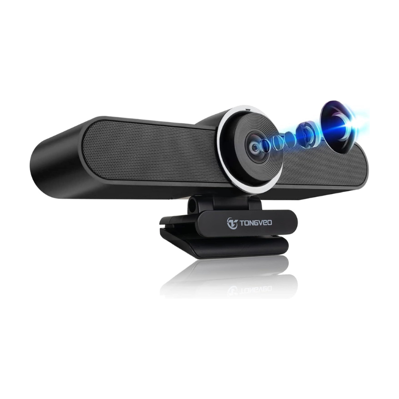 4K Webcam Conference Call TV Room Web Camera with Dual Microphones &Speaker, | All-in-One USB Video Camera, 116° Wide Angle, AI Auto Framing | Compatible with MS Teams, Zoom, OBS