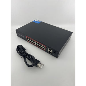 STEAMEMO 16-Port Managed PoE+ Switch 240W 2G Uplink 1.25G SFP Like New — photo 1