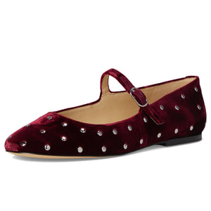 Marc Fisher LTD Elizza Ballet Flat Dark Red Velvet US W 8.5 Factory Sealed — photo 4
