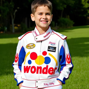 ADS Fashion Men's White Racing Jacket