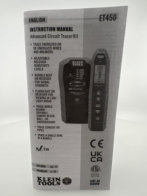 Klein Tools ET450 instruction manual Advanced Circuit Tracer Kit
