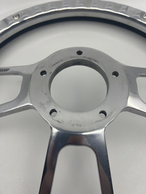 Billet steering wheel 5-bolt center back close-up