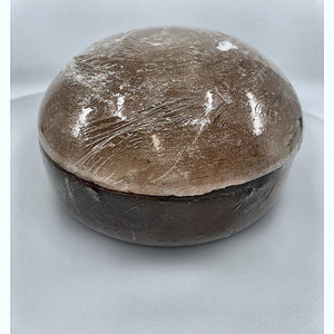 Himalayan salt dome top view wrapped in plastic