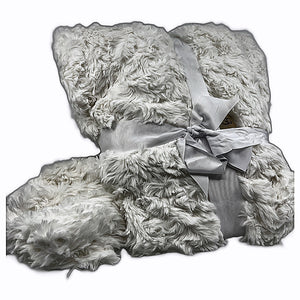 UGG Adalee Faux Fur Throw Blanket care label closeup