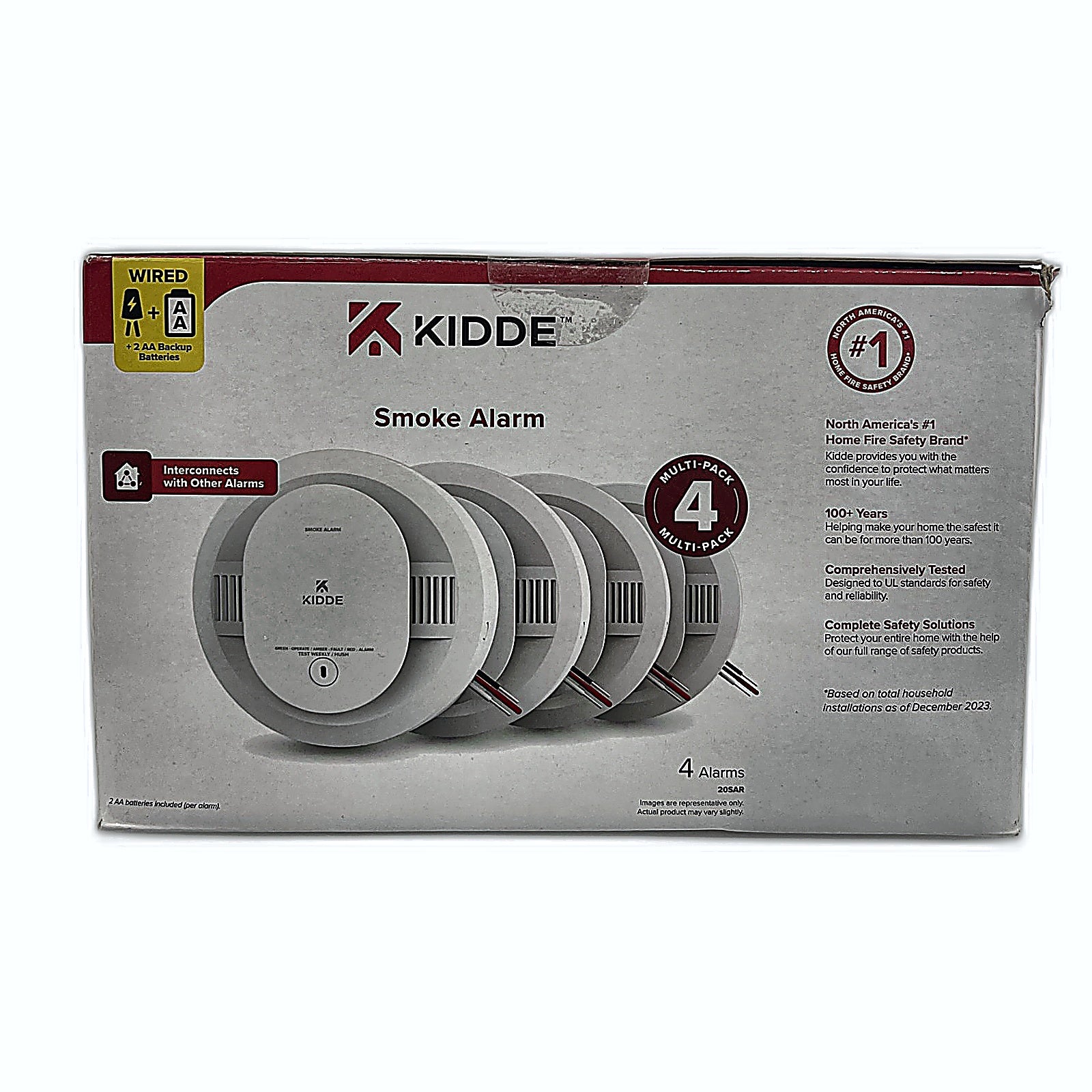 Kidde Hardwired Smoke Detector 4-Pack box front