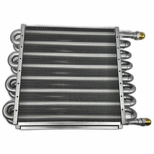 TIEVISHO 16-Pass Transmission Cooler 8AN Silver front view