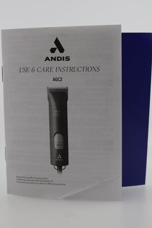 Andis AGC2 use and care instructions booklet