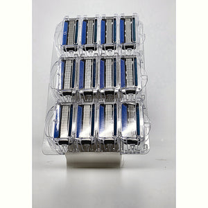 Amazon Basics 5-Blade Razor Refills 12-Pack stacked side view
