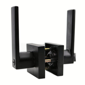 Probrico matte black privacy door lever disassembled front view