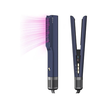 IG INGLAM Air Straight, Style from Wet Hair, 200M Ionic Hair Dryer Straightener for Medium Long Hair(14”-30”), Straightener and Dryer 2 in 1, Fast Drying and Hair Straightening in One Step, Dark Blue
