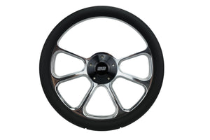 Newworldmotoring 14 inch billet steering wheel polished aluminum back view
