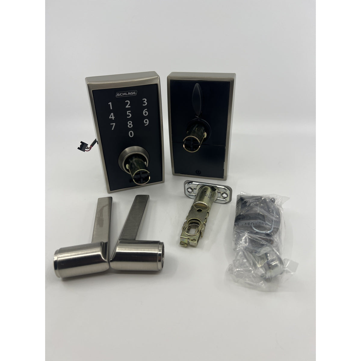 Schlage Touch Electronic Lock Century Lever Satin Nickel Open Box — photo 1