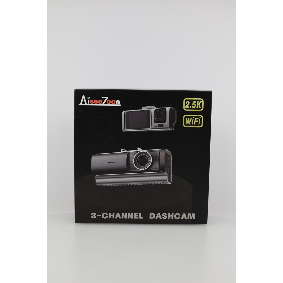AiseeZoon 3-Channel Dash Cam 2.5K Front Rear Inside WiFi 64GB Open Box — photo 1