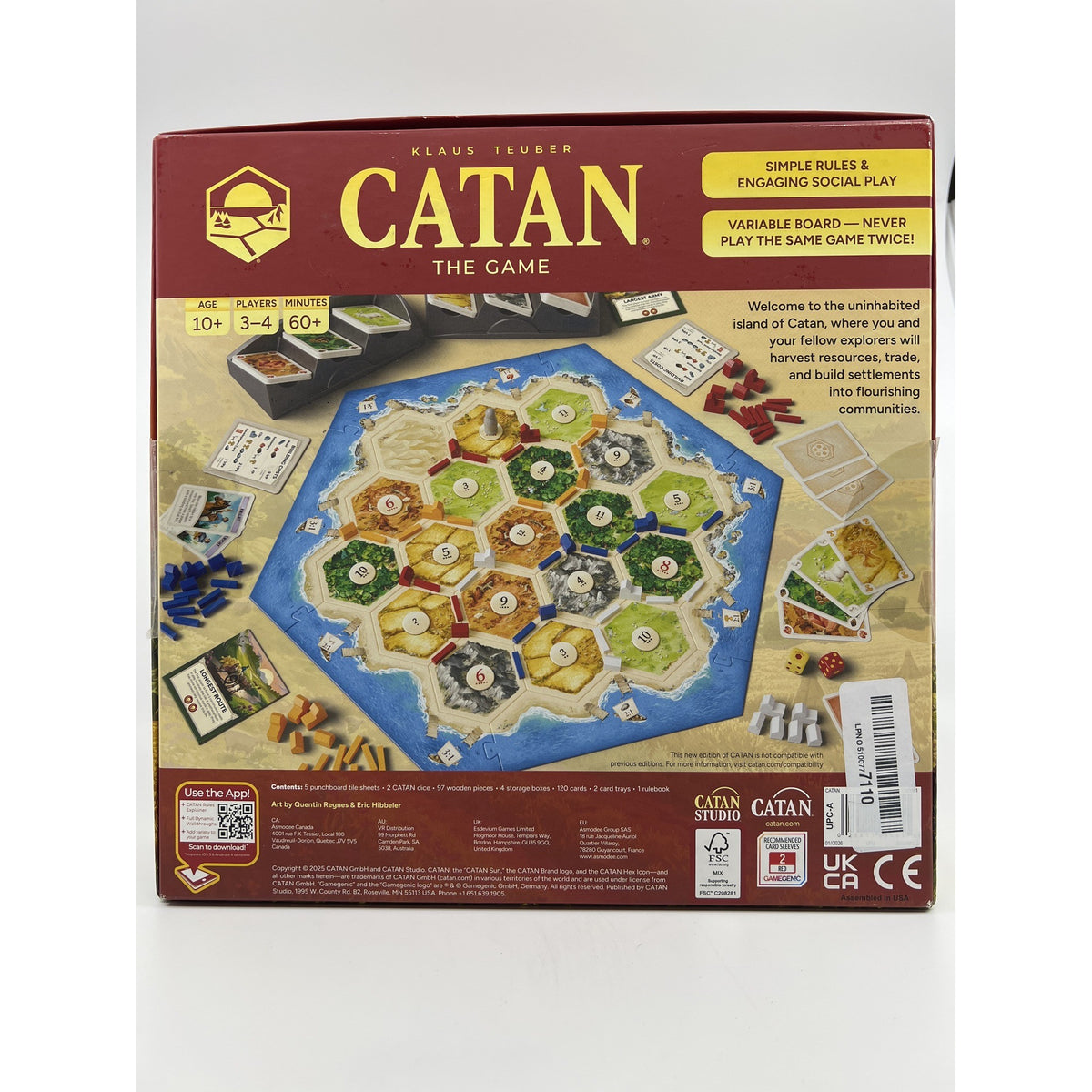 CATAN Board Game 6th Edition 3-4 Players Ages 10+ Open Box — photo 3