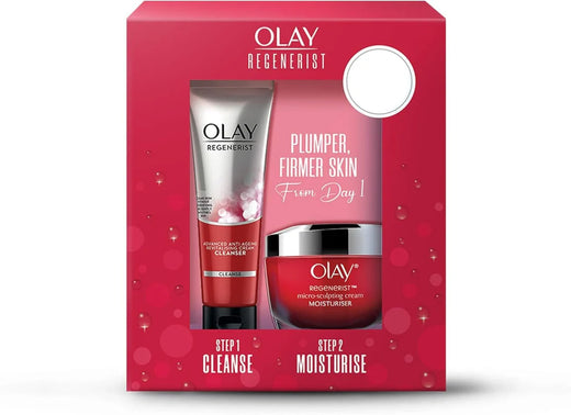 OLAY Regenerist Microsculpting Cream and Cleanser Set for Advanced Skincare 1.69oz