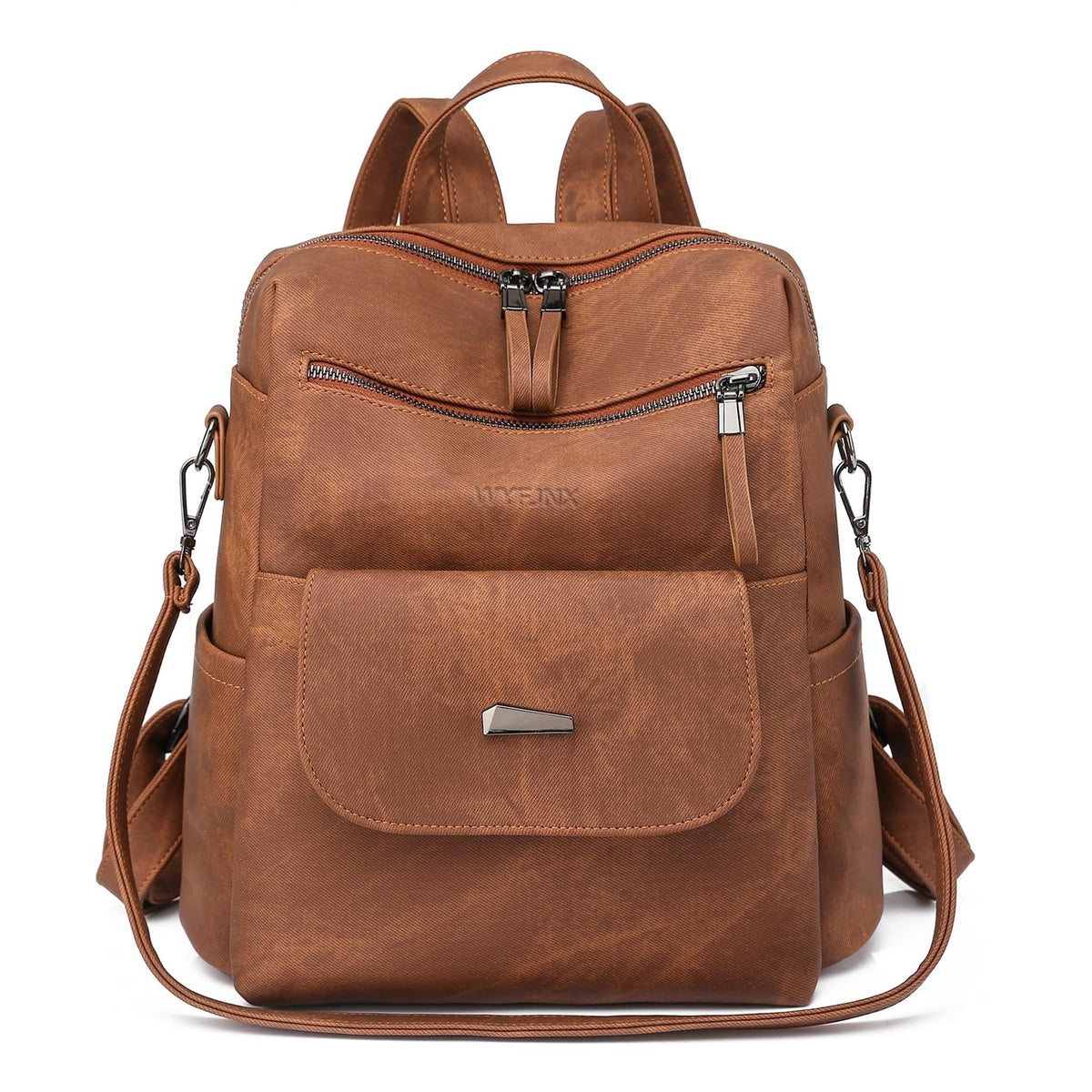 WYFJNX PU Leather Small Backpack Purse Women Brown 12x11" New — photo 6