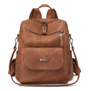 WYFJNX PU Leather Small Backpack Purse Women Brown 12x11" New — photo 6
