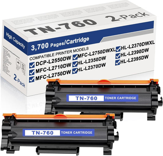 HIGCOR TN760 Black Toner Cartridge Twin Pack