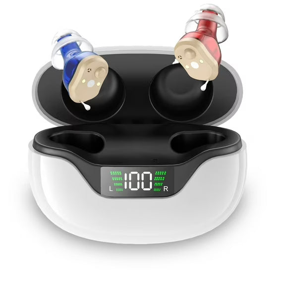 16-Channel True Hearing Aids, Virtually Invisible OTC Hearing Aids for Seniors with Noise Reduction, No Whistling Digital Hearing Aids with Feedback Cancellation, Comfort Design