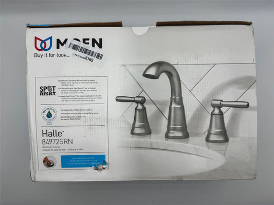 Moen Halle Spot Resist Nickel Widespread Bathroom Faucet with Drain Assembly
