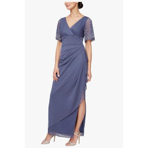 Alex Evenings Flutter Sleeve Mother of the Bride Dress Violet Flutter 18 New — photo 3