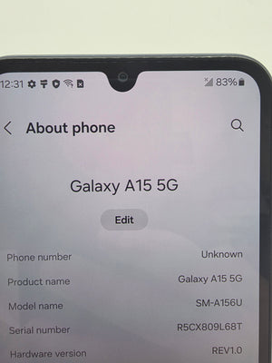 Samsung Galaxy A15 5G front view