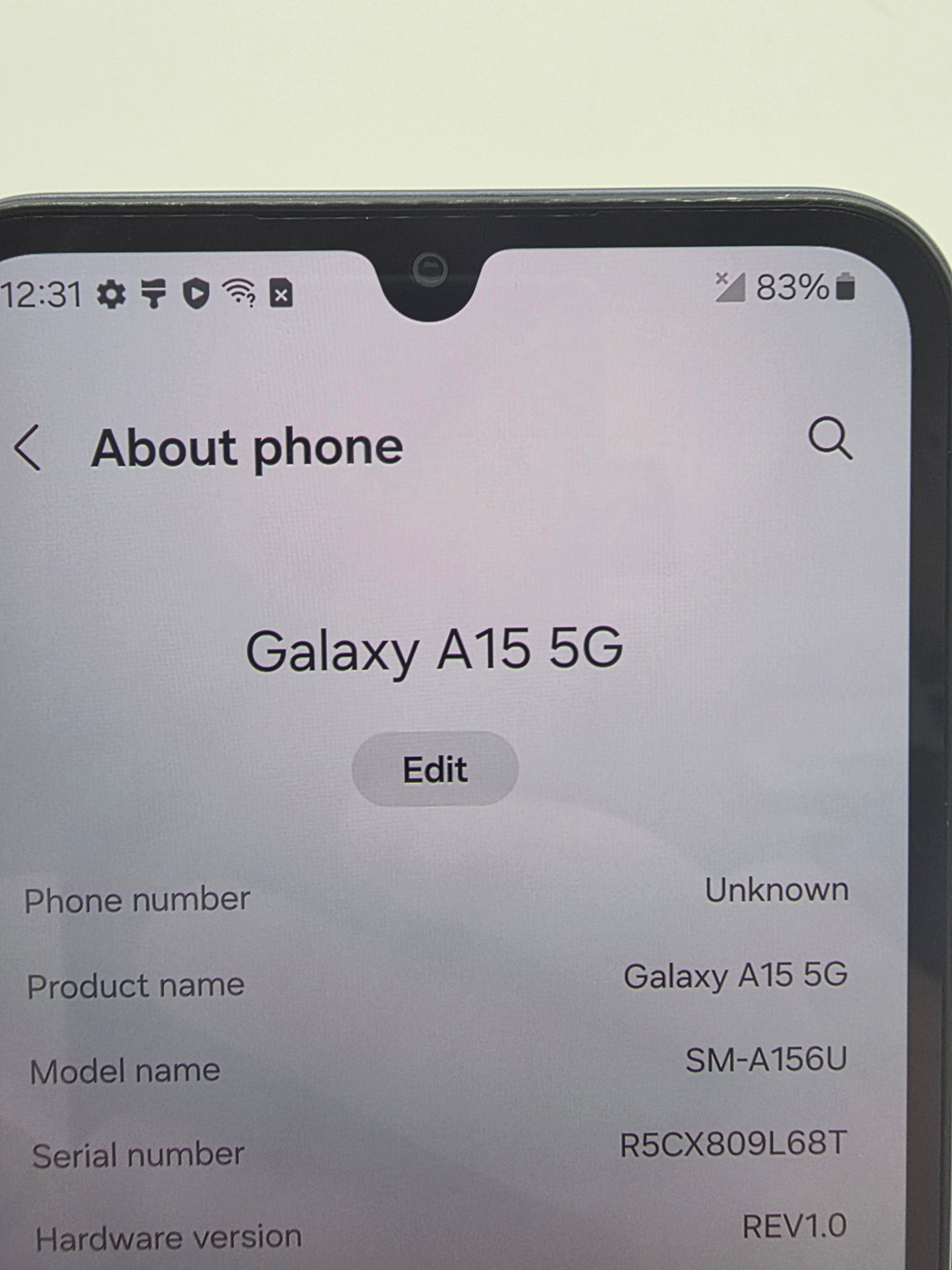 Samsung Galaxy A15 5G front view