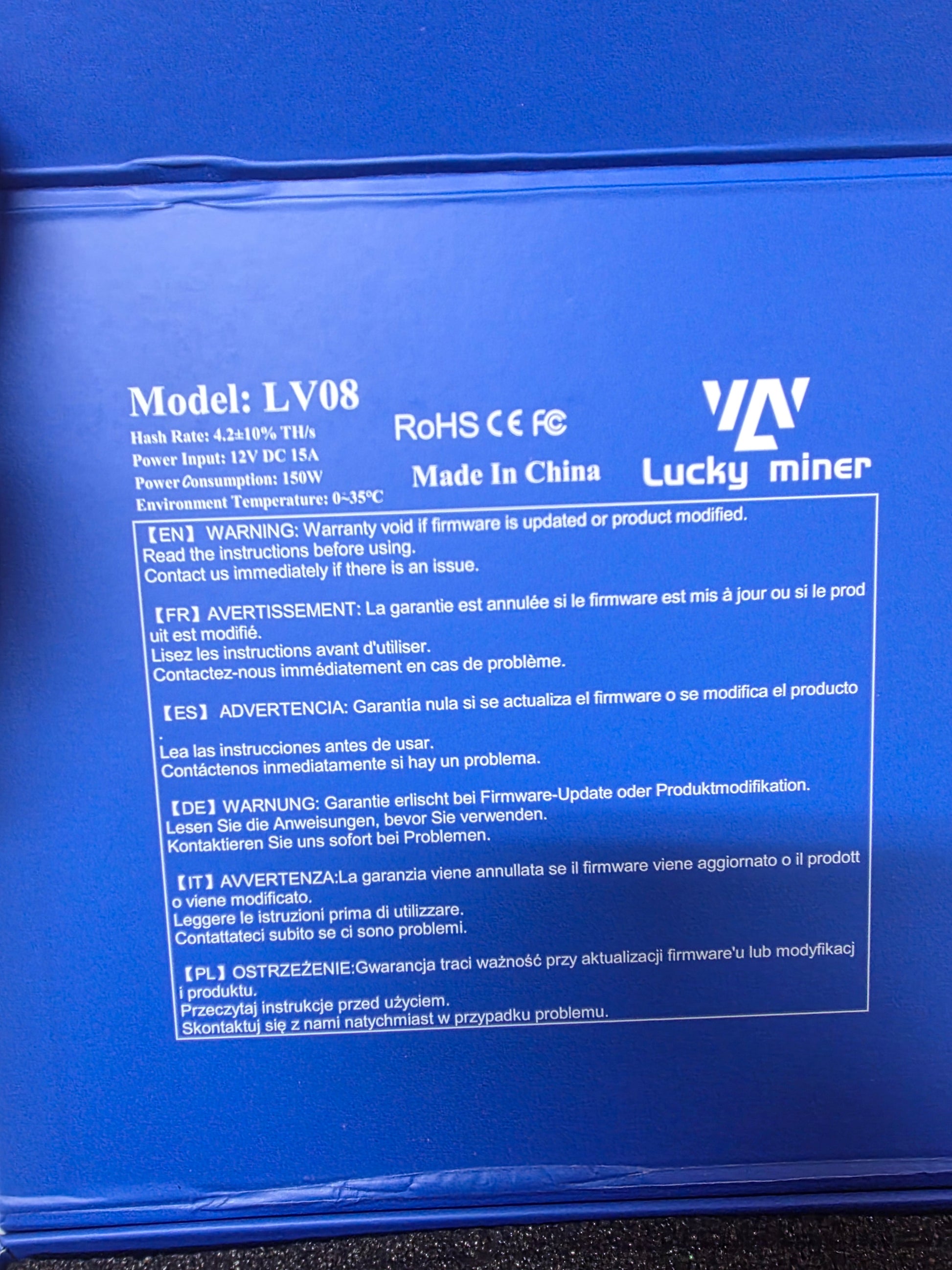 Bitcoins Miner 4.5TH/S Solo Miner LV08