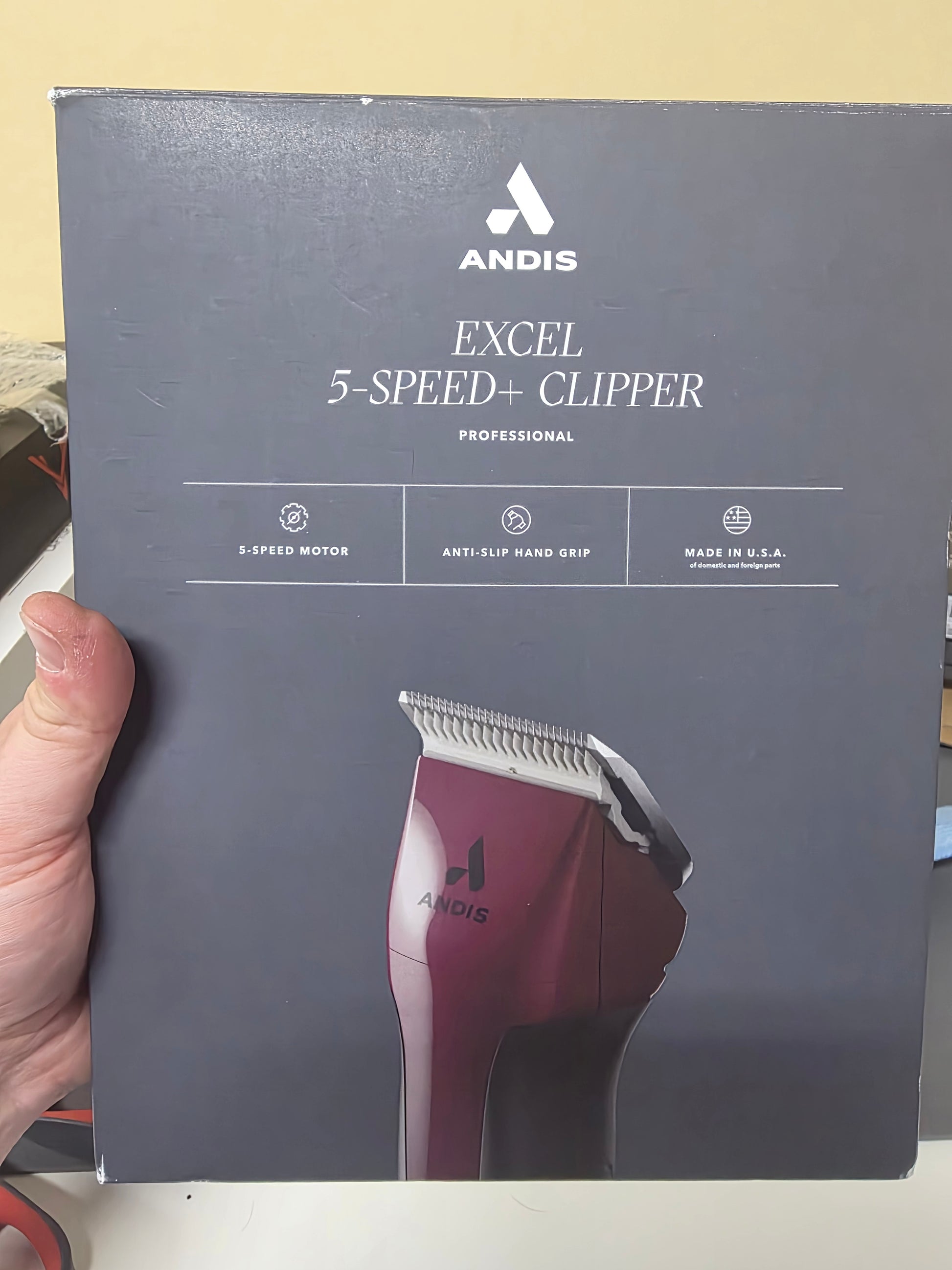 Andis 68530 Excel Professional 5-Speed Detachable Blade Clipper Kit - Burgundy