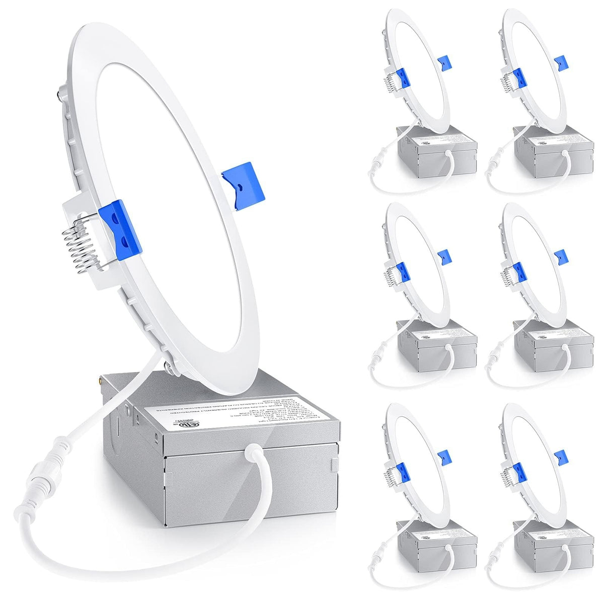 Ensenior 6-Pack 6 Inch 5000K Canless Wafer LED Recessed Light Factory Sealed — photo 1