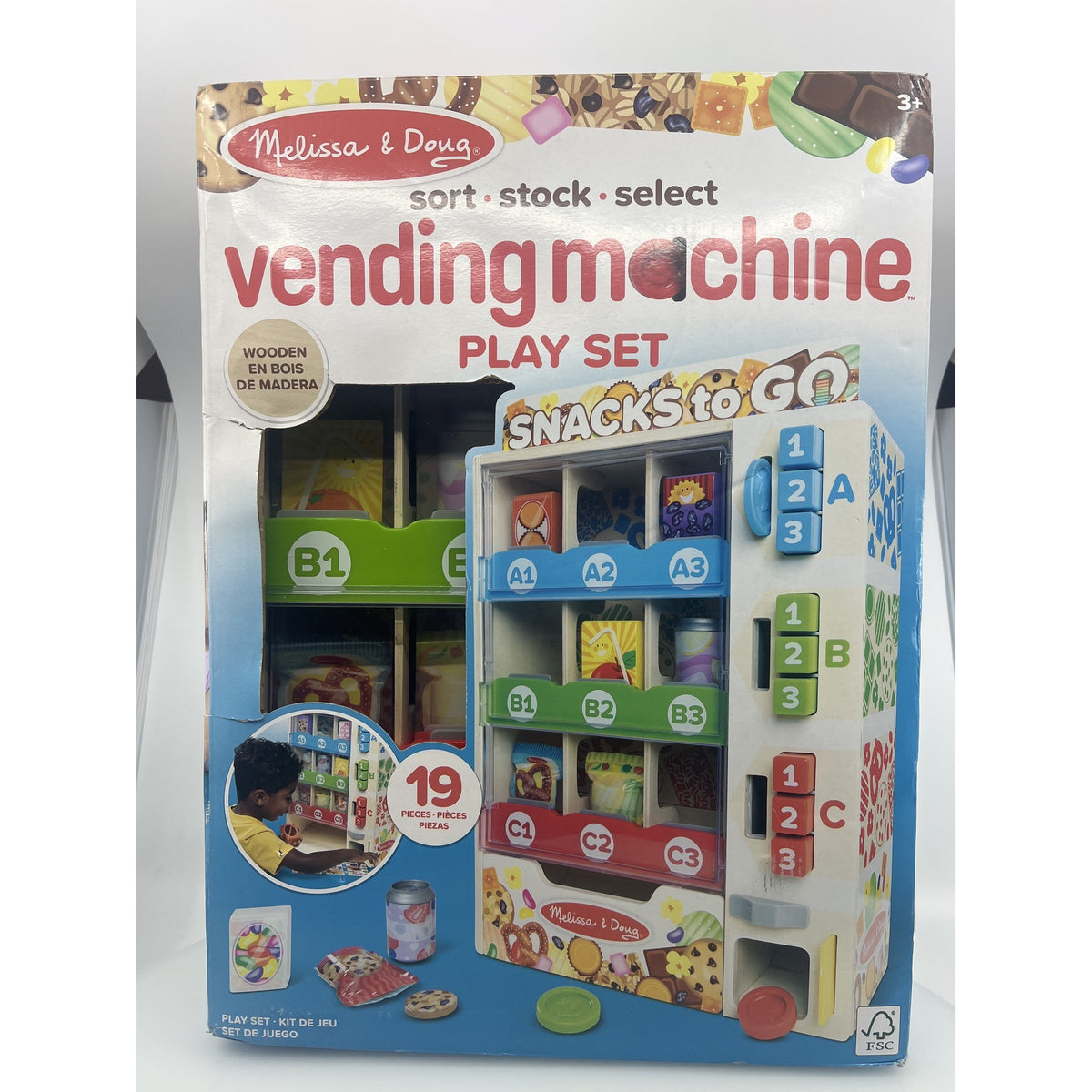 Melissa & Doug Sort-Stock-Select Wooden Vending Machine Play Set Factory Sealed — photo 1