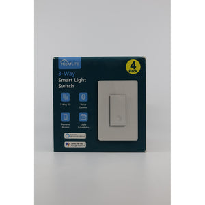 TREATLIFE 3-Way WiFi Smart Light Switch 4 Pack White Factory Sealed — photo 3