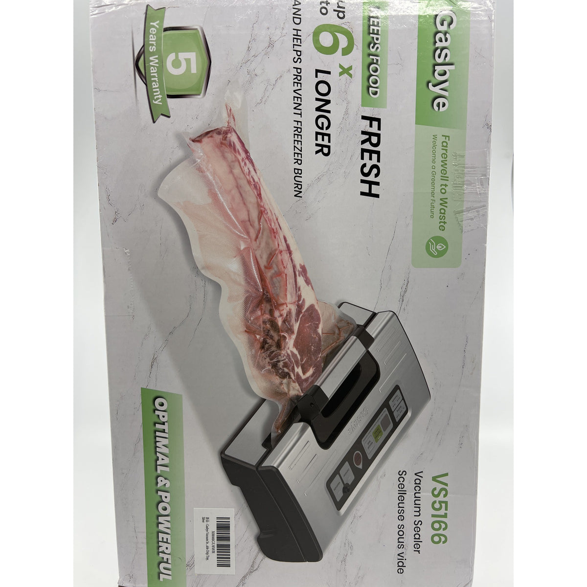 Gasbye VS5166 95kPa Vacuum Sealer Machine Silver Open Box — photo 1