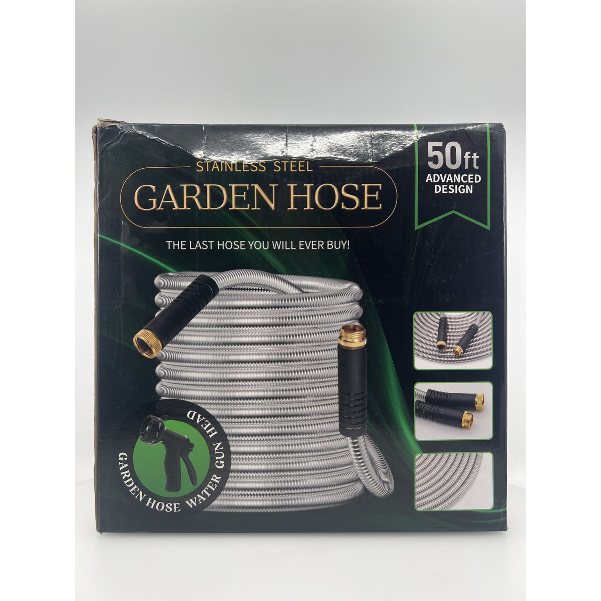 Kebose Stainless Steel Garden Hose 50ft with 10 Nozzles New — photo 4