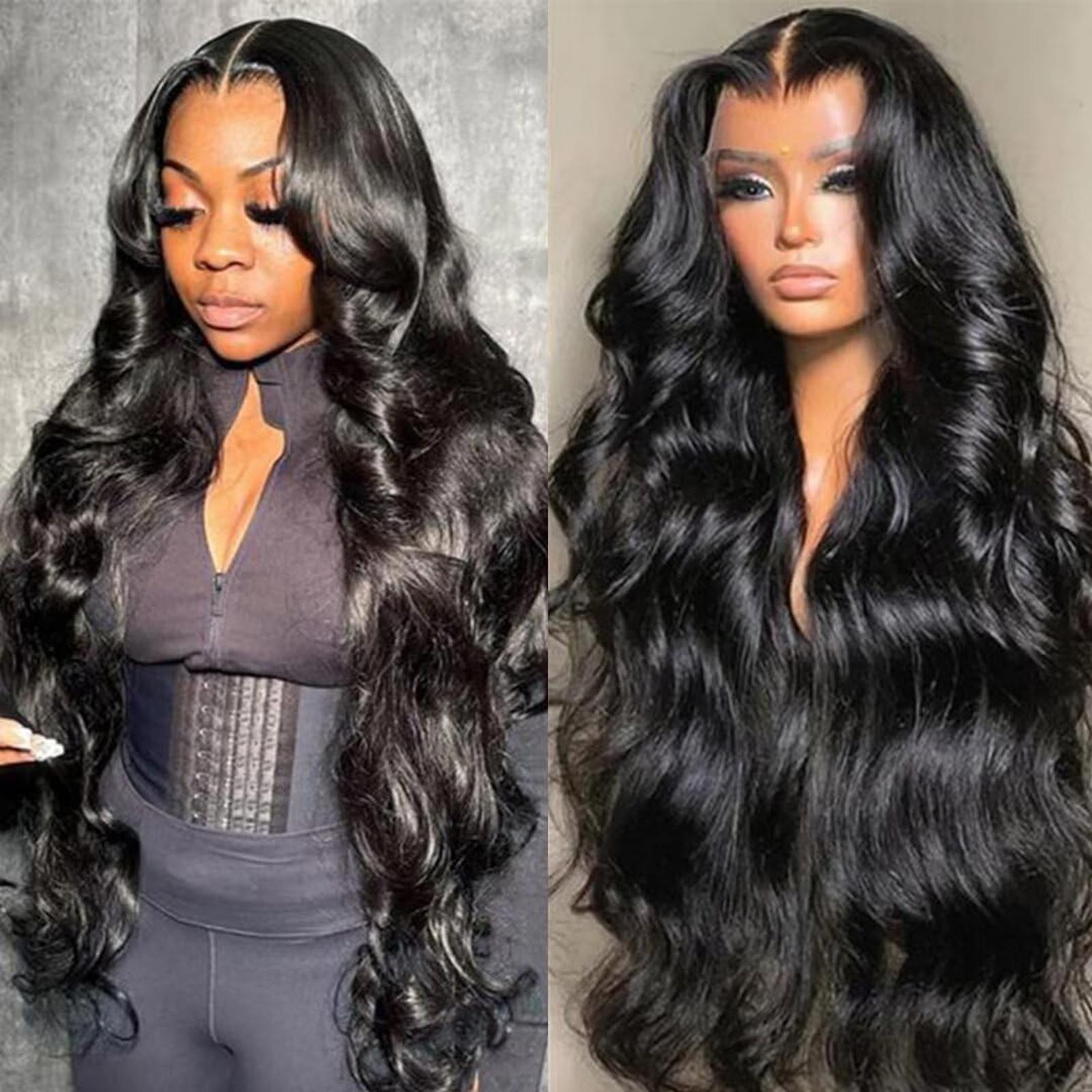 IWISH 220% Density Full 13x6 Body Wave Lace Frontal Wigs Human Hair Virgin Body