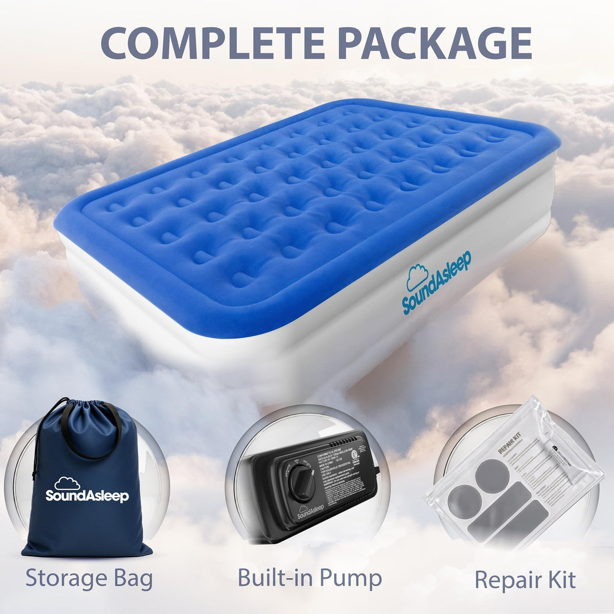 SoundAsleep Dream Series Queen Air Mattress 19in Built-in Pump Factory Sealed — photo 3