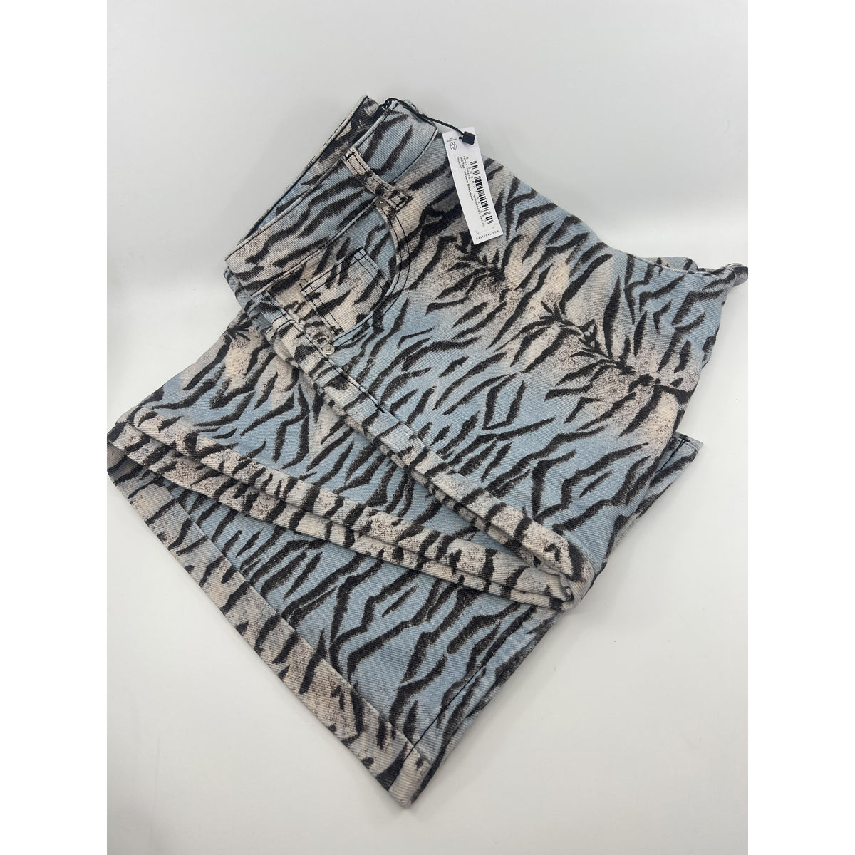 Nasty Gal Tiger Print Denim Wide Leg Jean Womens 8 New — photo 5