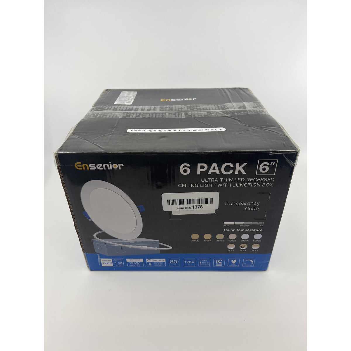 Ensenior 6-Pack 6 Inch 5000K Canless Wafer LED Recessed Light Factory Sealed — photo 3
