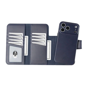 Blackbrook TMW Tudor Trifold Leather Wallet Case Deep Blue iPhone 17 Pro Max Ope — photo 1