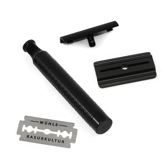 MÜHLE Rocca Traditional Safety Razor - Jet Black Closed Comb