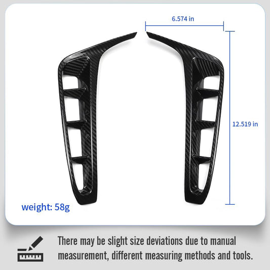 Dry Carbon Fiber Rear Bumper Air Vent Cover for Corvette C8 ZR1 Z06 E-Ray 2020 2021 2022 2023 2024 2025,Bumper Spoiler Lower Side Vent Trim (Glossy Carbon)