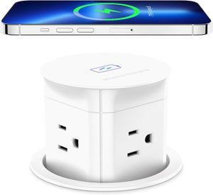 ANNQUAN 3-Inch Pop-Up Outlet with 15W Wireless Charger