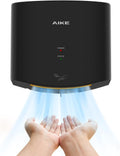 AIKE Air Wiper Compact Hand Dryer 110V 1400W Black with 2 Pin Plug - Model AK2630