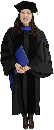 CLERKMANS Unisex Deluxe Doctoral Graduation Gown Set 54XL