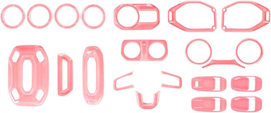 Jeliker Pink Interior Trim Kit for Jeep Wrangler JL JLU Gladiator JT 2018-2023 - 21pcs