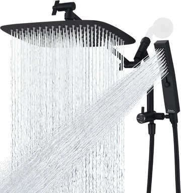G-Promise All Metal 12 Inch Shower Head with Massage Mode Handheld