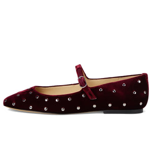 Marc Fisher LTD Elizza Ballet Flat Dark Red Velvet US W 8.5 Factory Sealed — photo 5