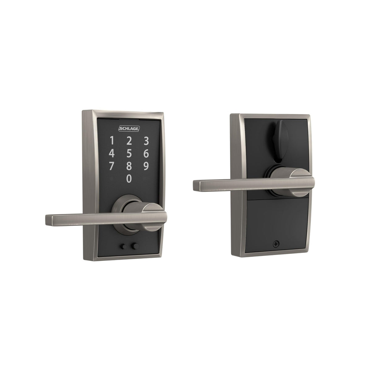 Schlage Touch Electronic Lock Century Lever Satin Nickel Open Box — photo 7